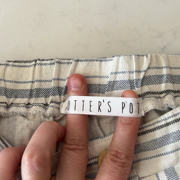 Potter’s Pot Women’s Linen Blend Striped Mini Skirt Size Small - Picture 5 of 6